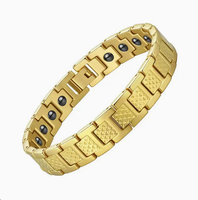 Bracelet magnétique en acier titane avec motif crocodile haut de gamme, réglable et inaltérable