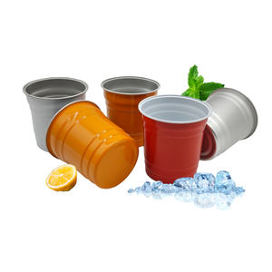 Gobelet à jus en aluminium classique jetable, écologique et recyclable, avec logo personnalisé KABCKA, pour café glacé à emporter - Product Image 1