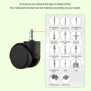 2.5 Inch Black Modern Cup Mouth Casters PA Wear Resistant Adjustable Wheels for Storage Box Office Home School Furniture - Product Image 4