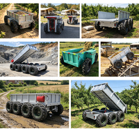 Nouveau Transporteur Électrique Télécommandé pour Terres Agricoles, Vergers et Chantiers de Construction, 8x8, 1500 kg, Chariot de Manutention de Matériaux Agricoles