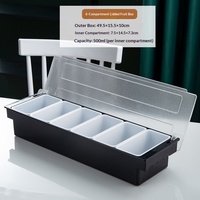 Boîte à fruits en plastique commerciale avec couvercle, 3/4/5 compartiments, pour magasins de thé au lait et de poudre glacée, avec poignées, design moderne
