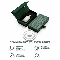 Caja de Perfume Personalizada para Botella de Vidrio de 10 ml para Aceite Esencial, Caja de Papel con Tapa Magnética Verde, Inserto de EVA, Caja de Cartón