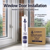 Scellant silicone neutre JUNBOM 961, type oxime, étanche, pour l'installation de panneaux en aluminium sur murs-rideaux en verre.