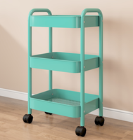 Chariot de rangement mobile en métal à plusieurs niveaux, chariot portable pour la cuisine/la salle de bain/la chambre/le maquillage