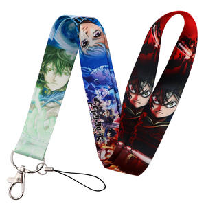 حبل تعليق للهاتف المحمول من البوليستر بتصاميم كرتونية وأنمي رائجة مع حامل لبطاقة الهوية للطلاب، تصاميم الأميرة والبطريق والأرنب والضفدع - Product Image 6