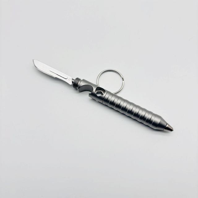 Replaceable Blade Pocket Knife EDC. Outdoor Self-defense Tactical Pen with Bottle Opener and Emergency Glass Breaker