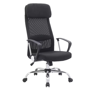 Chaise de bureau ergonomique moderne noire pour adultes, chaise de direction pivotante en tissu maillé réglable pour <span class=keywords><strong>visiteurs</strong></span> - Product Image 2