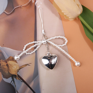 प्यारा आंरसे मोती कीचेन और फोन केस स्ट्रैप पेंडेंट डिय बैग और मोबाइल रिंग लानीर्ड सजावट के साथ सामान - Product Image 4