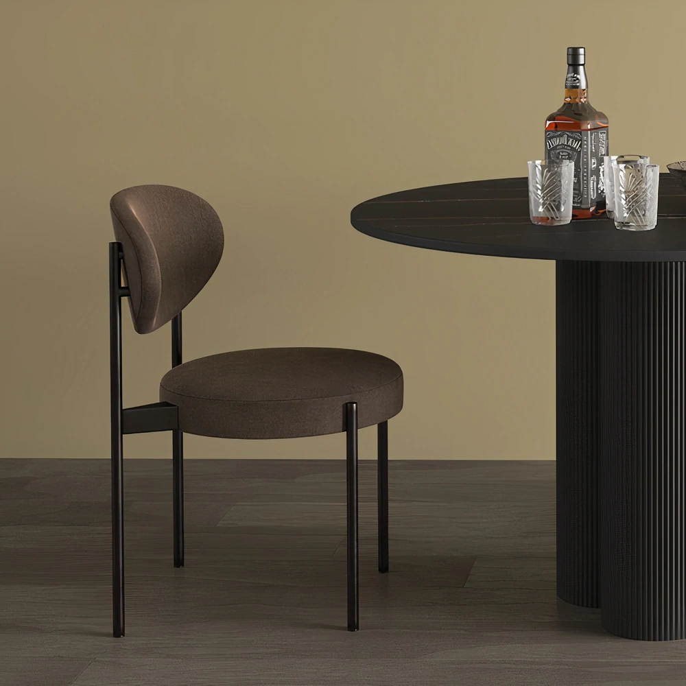 Modern home furniture easy cleaning fabric fabric metal frame iron legs living-room chairs dining chair