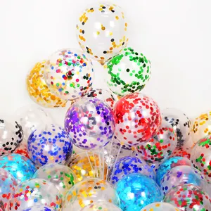 12Inch 2.8G Fabriek Groothandel Pailletten Ballonnen Transparante Feestartikelen Disc Confetti Ballon Veelkleurige Latex Ballon