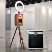 Nouvelle Arrivée 2026 : Photobooth Selfie Effet Bois avec Ventilateur Intégré, Installation Facile, Lumière d'Appoint LED et Trépied pour iPad et Appareil Photo Reflex Numérique