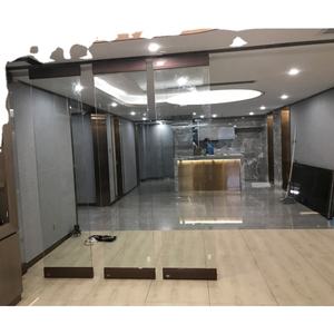 ประตูบานเลื่อนกระจกแบบพับได้, ลูกกรงอะลูมิเนียมไทเทเนียมแบบพับได้ประตูไร้กรอบขนาด18X8ฟุต - Product Image 5