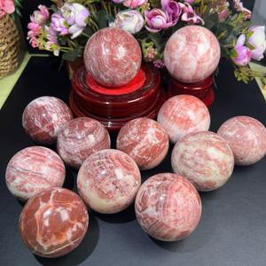 Vente en gros de cristaux polis de haute qualité CrystalHola, cristaux de guérison artisanaux, sphère rayée rouge naturelle pour la décoration de la maison Feng Shui, cadeaux - Product Image 4