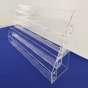 Wholesale Self Assembly 5 Tier Tilt-Back Acrylic Card and CD Rack Display Cases