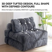 Fauteuil simple pliable de loisirs en tissu au design moderne avec coussin en mousse haute densité compressée