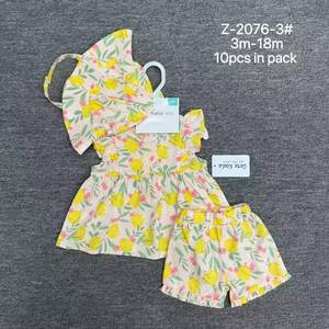 Conjunto de Vestido de Verano para Bebé Niña JJ32XL con Sombrero, Vestido de Algodón con Estampado Moderno para Recién Nacida, Manga con Volantes, <span class=keywords><strong>Ropa</strong></span> de Fiesta para Bebés - Product Image 4
