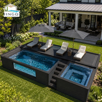 Piscines hors sol en fibre de verre, en bois, en acrylique, pour la famille, de différentes tailles (grande et petite), pour le divertissement aquatique en extérieur.