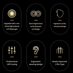 Écouteurs intra-auriculaires professionnels Huayi Voice N1, écouteurs filaires pour musique, IEM, qualité sonore sans perte, basses puissantes, double dynamique haute performance - Product Image 2