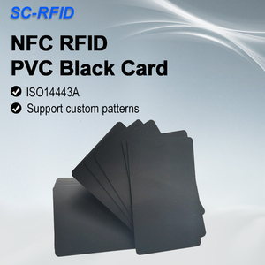 <span class=keywords><strong>Cartes</strong></span> NFC en gros SC-RFID, imprimables, en plastique noir et blanc, matériau d'identification, carte PVC vierge NFC - Product Image 1