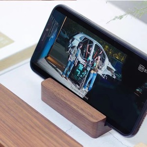 Wood Phone <b>Stand</b> Tablet Holder Black Walnut Modern Simple Desk Organizer For Smartphone And Tablet - Product Image 2