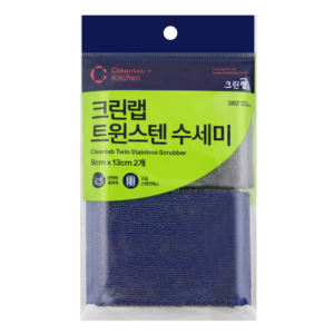 Fregador de acero inoxidable doble, 2 uds., esponja de limpieza de cocina duradera, fregador de ollas antiarañazos para el hogar - Product Image 1