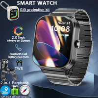 D-8 PRO TWS 2-en-1 Montre Connectée Écouteurs Appel Musique NFC Fréquence Cardiaque Suivi Santé Sport Fitness Casque Audio iOS Android