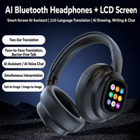 Casque de traduction IA avec écran tactile LCD, interprétation simultanée en 115 langues, sans fil, circum-auriculaire