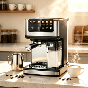 เครื่องชงกาแฟเอสเพรสโซ่เชิงพาณิชย์ EU 2.0 ลิตร น้ำ 500 มล. นม  เครื่องทำกาแฟอัจฉริยะ ปั๊ม 15 บาร์  ฟองนมละเอียด - Product Image 2