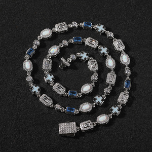 Street Fashion Retro Blue <b>Gemstone</b> <b>Bracelet</b> Sweater Chain Simple Versatile Hand Accessory - Product Image 3