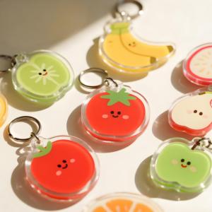 Factory Custom Fruit Orange <strong>Strawberry</strong> Acrylic Keychain Transparent Plastic Key Ring For Gifts - Product Image 4