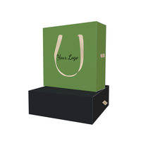 Caja de Regalo de Papel Personalizada Portátil Verde para Joyería, con Bandeja de Terciopelo, para Collares, Pendientes, Anillos y Pulseras