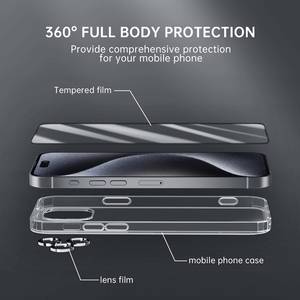 <span class=keywords><strong>3</strong></span> Trong <span class=keywords><strong>1</strong></span> 9H Tempered Glass Màn Hình Bảo Vệ Trường Hợp Đối Với <span class=keywords><strong>iPhone</strong></span> 16 15 14 Rõ Ràng Trong Suốt Bìa Với Máy Ảnh Ống Kính Bảo Vệ - Product Image 6