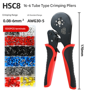 HSC8 16-6 Hexagonal <b>Crimping</b> <b>Tool</b> Professional Electrician <b>Wire</b> Ferrule Ratchet Crimper Electrical Wiring Installation HSC8 16-6 - Product Image 3