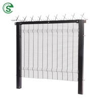 Clôture de sécurité anti-escalade 358 Mesh avec design à vue dégagée, clôture en treillis métallique 358 en acier revêtu de PVC pour ports et terminaux