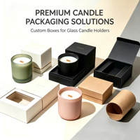 Offre Spéciale – Pots à Bougies Vides en Verre Noir Mat avec Fond Bleu, 4oz, 7oz, 10oz, avec Couvercles en Bambou, Métal ou Bois, Logo Personnalisé, Décoration Maison – Modèle