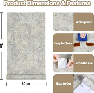 <span class=keywords><strong>Film</strong></span> Adhésif Écologique Anti-Huile, Imperméable et Thermorésistant pour Carrelage de Cuisine et Protection Murale de la Cuisinière (Vente en Gros) - Product Image 3