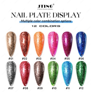 JTING - Colección de Esmaltes de Gel Platino Brillante de Alta Densidad en 12 Colores, Esmalte de Uñas de Gel Platino con Purpurina, OEM - Product Image 4