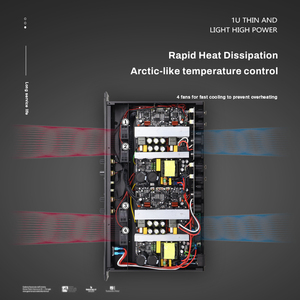 Gooermi R200 Professional 1000W 2 canaux 1U Amplificateur de puissance Système de son <span class=keywords><strong>pour</strong></span> la maison KTV Karaoké Récepteur et amplificateurs - Product Image 5