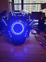 Cool RGB Full Color Led Casque Clignotant Casque Moto Toit Boxer Casque De Sécurité Chapeau Éclairage Scène Danse Performance Gants Costume