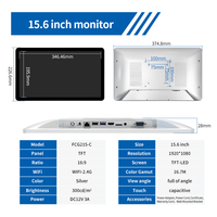 Monitor de Panel Plano Todo en Uno Táctil Android de Aleación de Aluminio Ultra Delgado de 15.6 Pulgadas para Montaje en Pared POFX, Precio de Fábrica al por Mayor