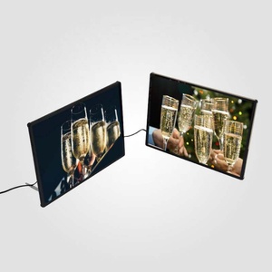 Kingwestar Ultra-Slim Rectangle Acrylic & Tempered Glass LED Menu Lightbox <b>Frame</b> Advertising Display for Restaurants - Product Image 3