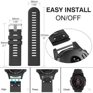 Nueva correa de reloj para <span class=keywords><strong>Garmin</strong></span>, pulsera de silicona deportiva de 26mm correa de reloj inteligente para <span class=keywords><strong>Garmin</strong></span> Fenix <span class=keywords><strong>7</strong></span> 7X <span class=keywords><strong>Pro</strong></span> 6X 5X Plus - Product Image 3