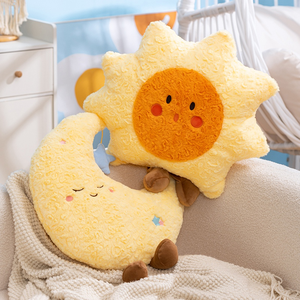 Coussins créatifs soleil et lune jaunes, matériau doux, peluche, poupée de compagnie, cadeaux, vente directe d'usine, vente en gros - Product Image 1