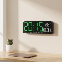 Jam Dinding Digital LED Modern Grosir, Kecerahan Dapat Diatur, Tampilan Waktu, Tanggal, Hari, dan Suhu untuk Dekorasi Rumah, Kantor, Kamar Tidur
