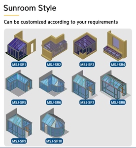 Octagonal Solarium Sunroom for Outdoors Backyard with Lockable Sliding <strong>Door</strong> Galvanized Steel Sloping <strong>Roof</strong> - Product Image 3