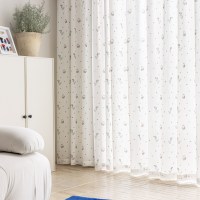 Cortinas Transparentes de Alta Calidad, Cortinas de Voile de Poliéster Semitransparentes para Balcón y Dormitorio