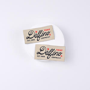 Logotipo personalizado, tamaño de marca, nombre Damasco, etiqueta tejida, manchas, etiquetas de alta densidad para ropa - Product Image 4