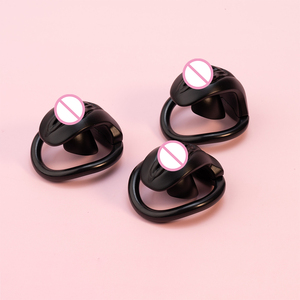 Dispositif de chasteté masculin inversé en plastique imprimé en 3D, noir et rose, pour petits femboys, avec cadres de chasteté et cadenas pour animaux de compagnie - Product Image 3
