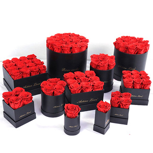 Rose éternelle 1 pièce, fausse fleur, pour la saint-valentin, pour un cadeau de mariage, plantes conservées dans une boîte - Product Image 1