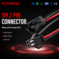 Conector SM de 2 Pines, Arnés de Cables de 2.54mm, 22 24 26AWG, Macho y Hembra, Rojo y Negro, Cableado Previamente, Ensamblaje de Cable de Conexión Rápida